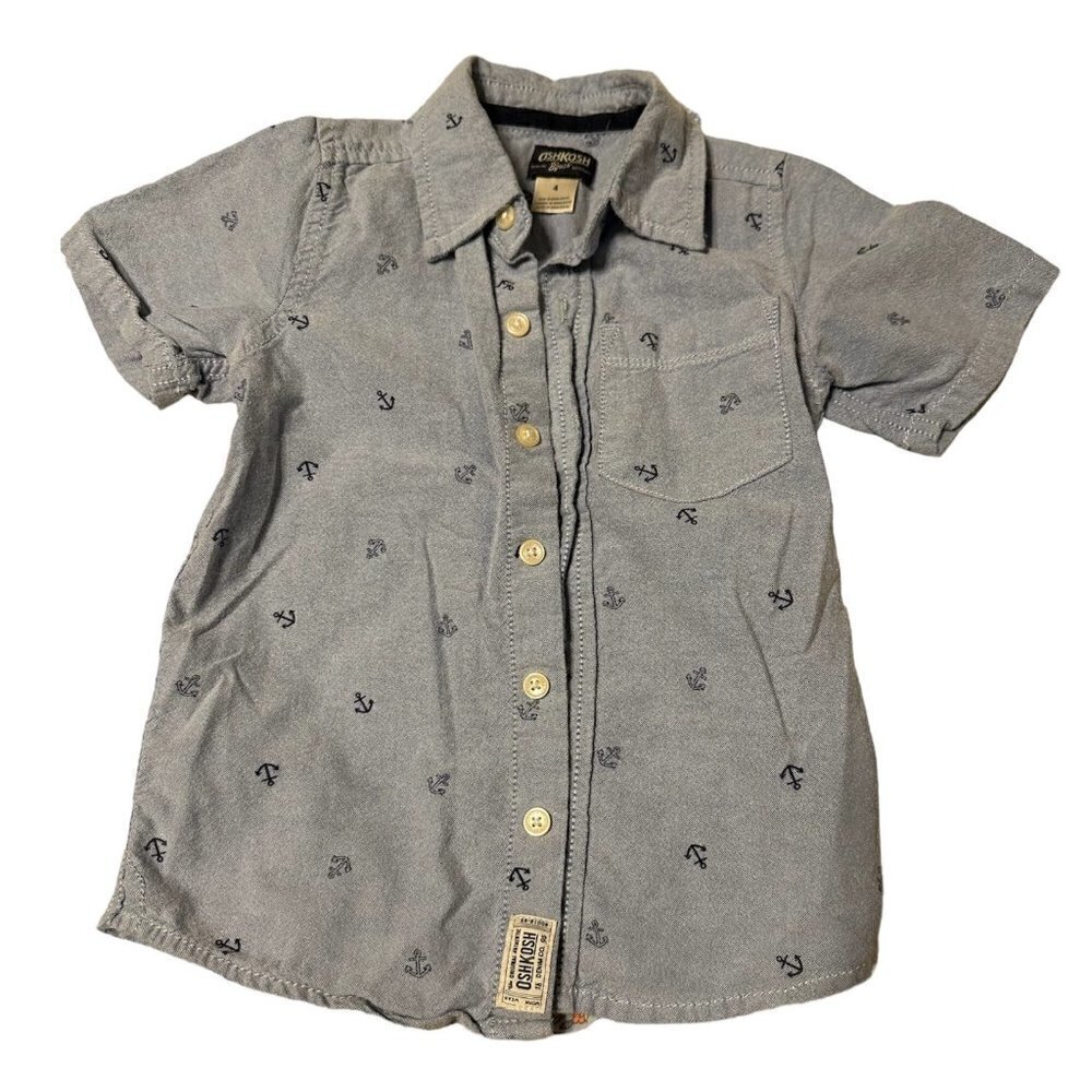 OshKosh B’gosh Blue Nautical Anchor Button Down